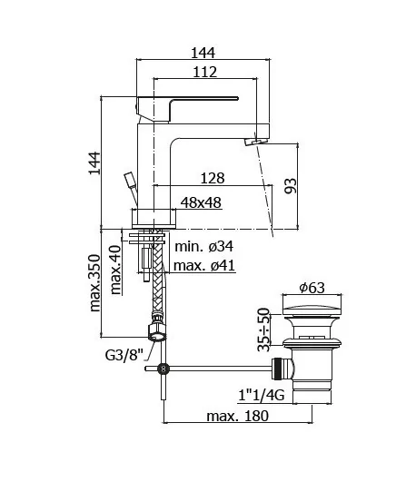 Miscelatore gruppo lavabo PAFFONI EL075CR serie ELLE-EFFE