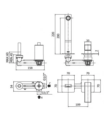 Miscelatore gruppo lavabo PAFFONI EL105CR70 serie ELLE-EFFE
