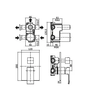 Miscelatore gruppo doccia PAFFONI EL019CR serie ELLE-EFFE