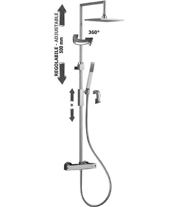 Colonna doccia PAFFONI ZCOL655CR serie SYNCRO TOP