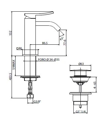 Miscelatore gruppo bidet GATTONI 8850/88C0 serie ELY