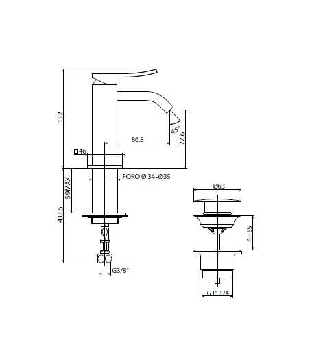 Miscelatore gruppo bidet GATTONI 8850/88C0 serie ELY