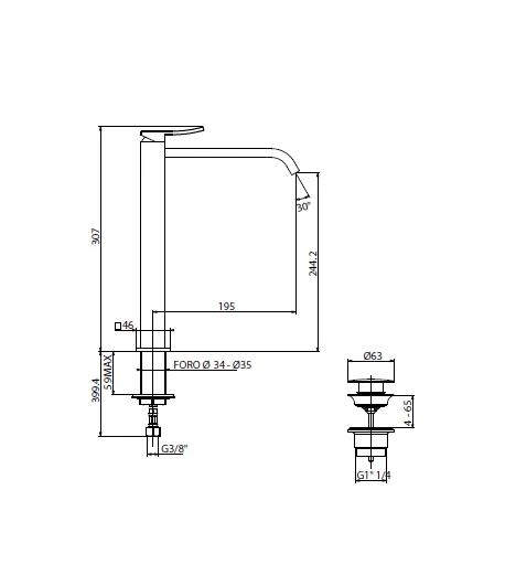 Miscelatore gruppo lavabo GATTONI 8848/88C0 serie ELY
