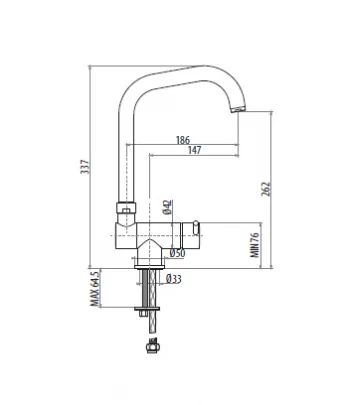 Miscelatore gruppo cucina GATTONI 6014765C0 serie SOTTOFINESTRA