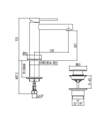 Miscelatore gruppo lavabo GATTONI 9042/90C0 serie CIRCLE ONE