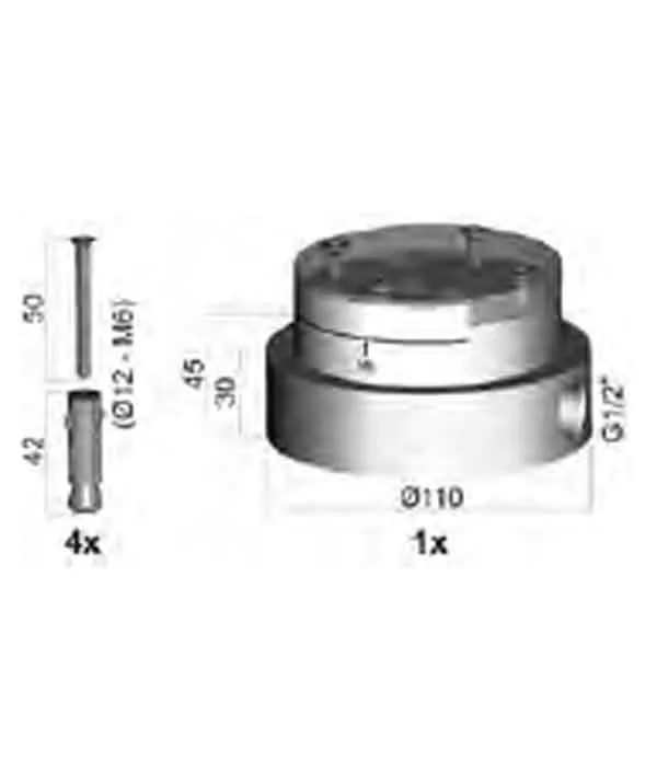 Base per fissaggio a pavimento PAFFONI LIG030 serie LIGHT