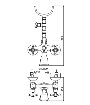 Rubinetto gruppo vasca PAFFONI FBLV023CR serie BELINDA MELISSA