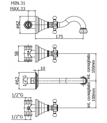 Rubinetto gruppo lavabo PAFFONI FBLV003CR serie BELINDA MELISSA