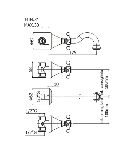 Rubinetto gruppo lavabo PAFFONI FBLV003CR serie BELINDA MELISSA