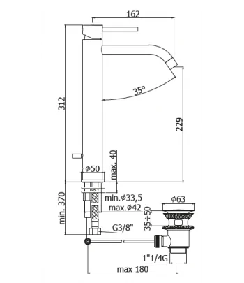 Miscelatore gruppo lavabo PAFFONI LIG081CR serie LIGHT