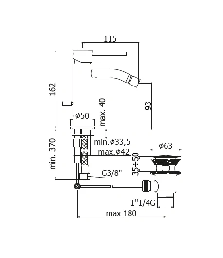 Miscelatore gruppo bidet PAFFONI LIG131CR serie LIGHT