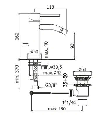 Miscelatore gruppo bidet PAFFONI LIG131KCR serie LIGHT