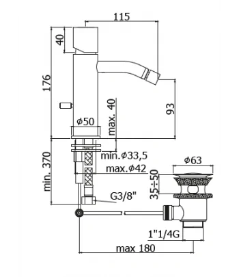 Miscelatore gruppo bidet PAFFONI LIGX135CR serie LIGHT