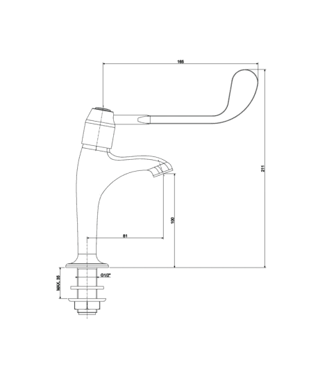 Rubinetto lavabo alto leva clinica PAFFONI ZACC053CR