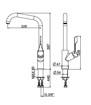 Monocomando GATTONI 0615/PCC0 serie TEK