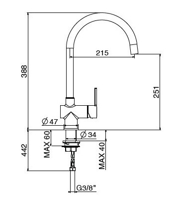 .Miscelatore lavello 4066/PCC0 serie MODERN GATTONI