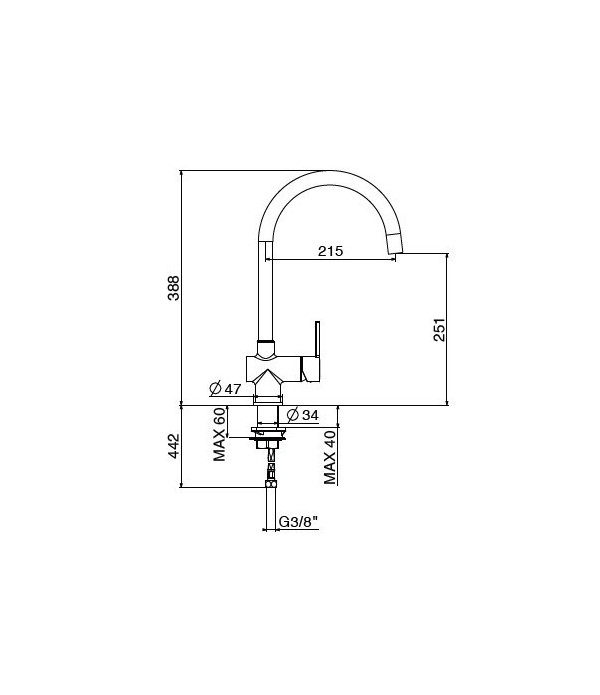 .Miscelatore lavello 4066/PCC0 serie MODERN GATTONI
