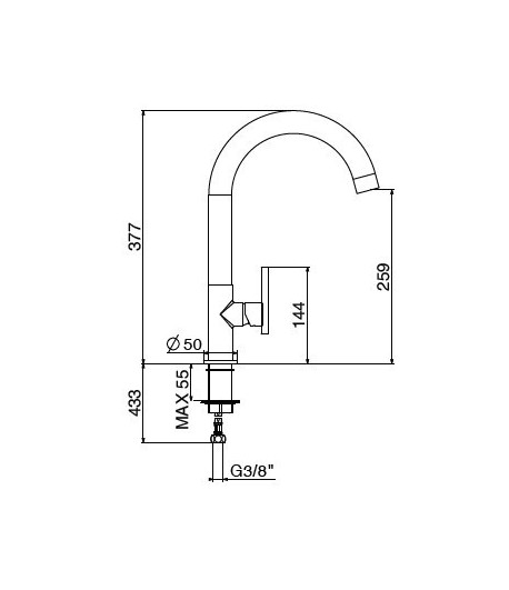 .Miscelatore lavello 0700/PCC0 serie LINEA 34 GATTONI