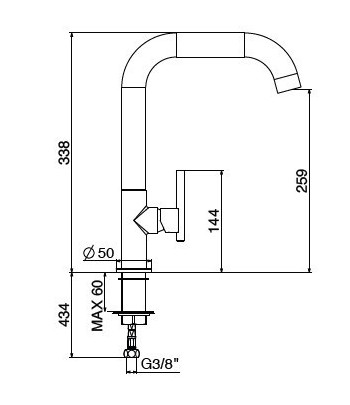 .Miscelatore lavello 0705/PCC0 serie LINEA 34 GATTONI