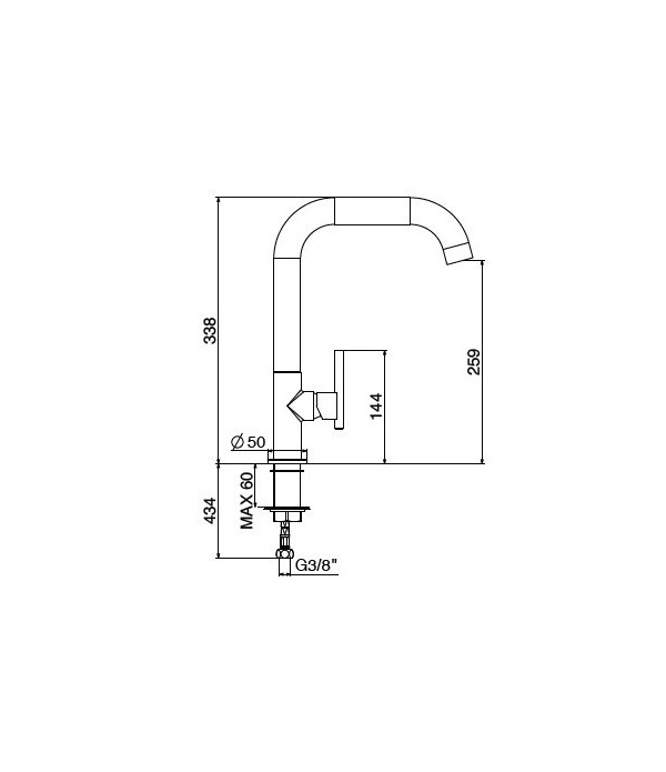 .Miscelatore lavello 0705/PCC0 serie LINEA 34 GATTONI
