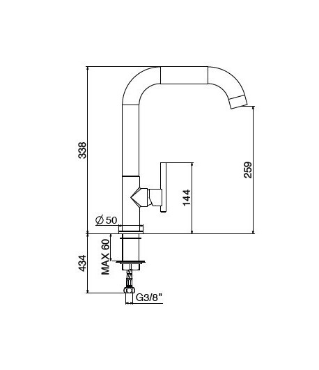 .Miscelatore lavello 0705/PCC0 serie LINEA 34 GATTONI