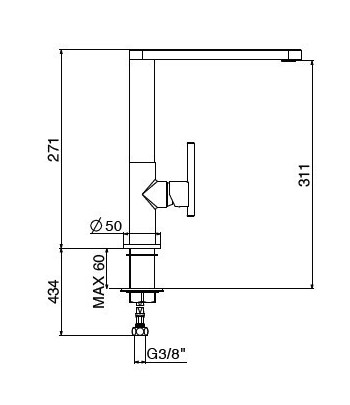 .Miscelatore lavello 0710/PCC0 serie LINEA 34 GATTONI