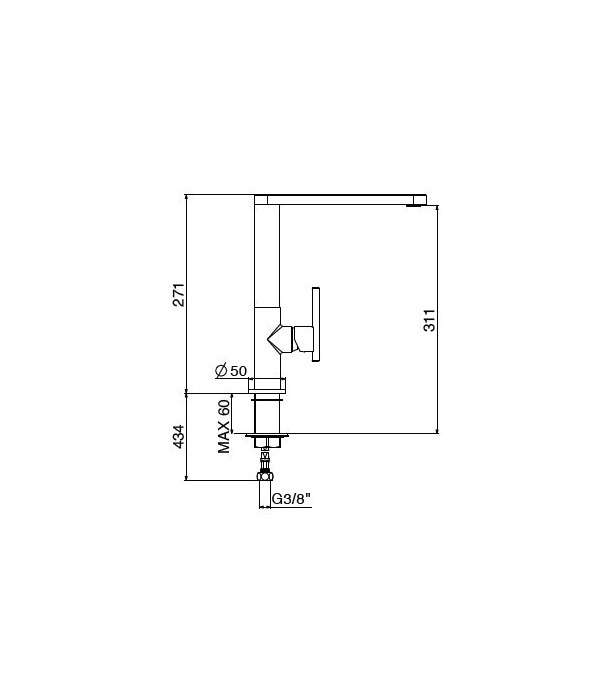 .Miscelatore lavello 0710/PCC0 serie LINEA 34 GATTONI