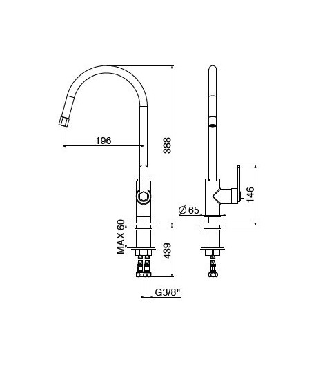.Miscelatore lavello C820/PCC0 serie MECH GATTONI