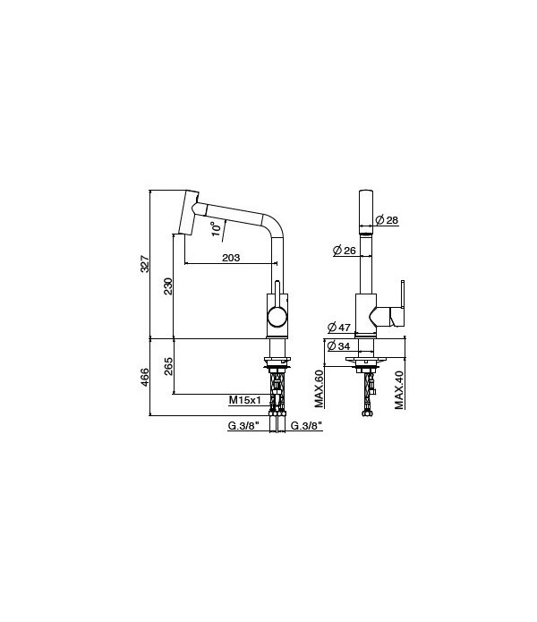 .Miscelatore lavello 4075/PCC0 serie MODERN GATTONI