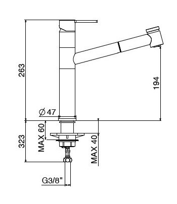.Miscelatore lavello 4030/PCC0 serie MODERN GATTONI
