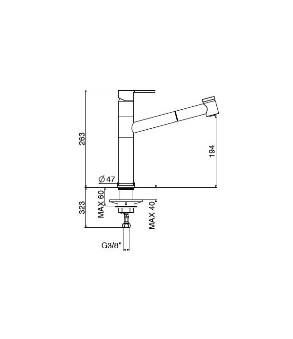 .Miscelatore lavello 4030/PCC0 serie MODERN GATTONI