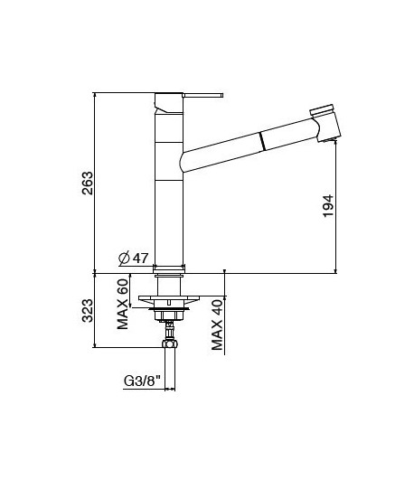 .Miscelatore lavello 4030/PCC0 serie MODERN GATTONI