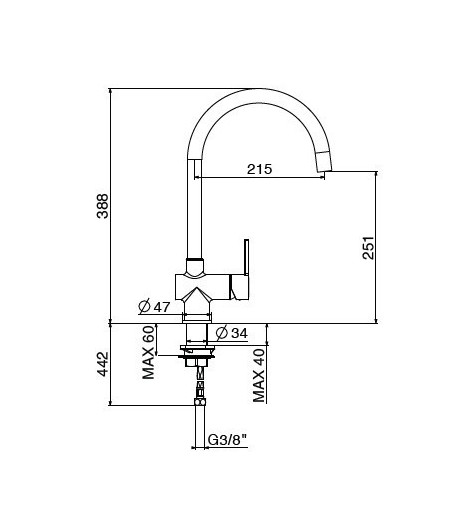 .Miscelatore lavello 4066/PCC0 serie MODERN GATTONI