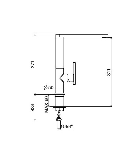 .Miscelatore lavello 0710/PCC0 serie LINEA 34 GATTONI
