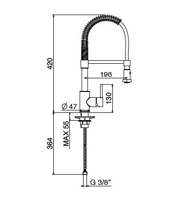 .Miscelatore lavello 6018660C0 serie INDUSTRIAL GATTONI
